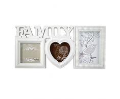 PrimoLiving Family Bildergalerie fÃ¼r 3 Bilder mit Herz in 3D Optik Bilderrahmen WeiÃ P-2149