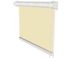 Flairdeco Klemmfix Seitenzugrollo / Thermorollo / Verdunkelungsrollo, 41,5 x 175 cm, Beige