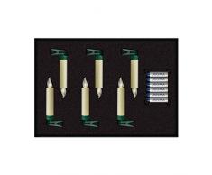 KRINNER Lumix LUMIX Superlight Mini Metallic, kabellose, von Hand lackierte Power LED Christbaumkerzen 6er Erw-Set, ABS Kunststoff, 0.014 W, cashmere, 1.5 x 1.5 x 9 cm