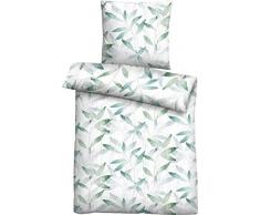 biberna 0076057 Single-Jersey Bettwäsche Garnitur mit Kopfkissenbezug (Baumwolle) 1x 135x200 cm + 1x 80x80 cm, türkis