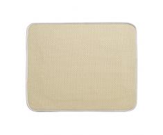 iDesign iDry Abtropfmatte groß, dünne Spülbeckenmatte aus Polyester zum schnellen Trocknen von Geschirr, weizen-/elfenbeinfarben