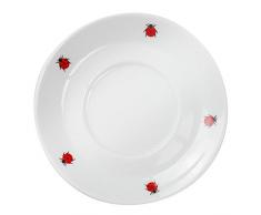 Feinkost Käfer GmbH 101700 Geschirr, Porzellan, Weiß/Rot, 14.5 x 14.5 x 2.5 cm, 1 Einheit