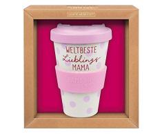 Grafik-Werkstatt Premium Becher mit Deckel |Kaffeebecher to go | 400 ml | Lieblingsmama