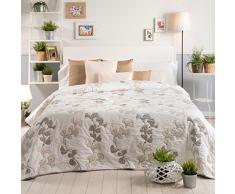 Sancarlos Tagesdecke Doppel Stoff Floral Isabel, Polyester, cremefarben, Queen, 250 x 270 x 1 cm