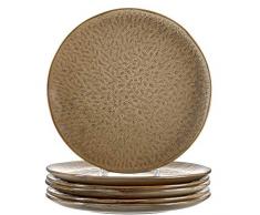 Leonardo Teller Matera 6-er Set, 27 cm, 6 Keramik Teller, spülmaschinengeeignet, mit Glasur beige, 018537