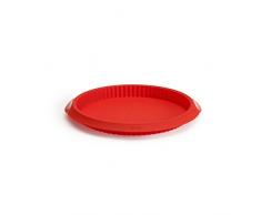 Lekue 1211329R01M033 perforiert Crunchy Quicheform, rot, 28 x 28 x 3,2 cm