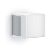 Steinel Außenwandleuchte L 835 LED iHF Cubo silber, LED Wandlampe, 160° Bewegungsmelder, vernetzbar, per App bedienbar