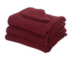 Dreamscene Weiches Strick Luxuriöse Überwurf Decke, rot, 150 x 200 cm