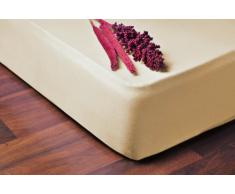 DecoKing 03633 Spannbettlaken 100 x 200 - 120 x 200 cm Jersey Baumwolle Spannbetttuch, ecri