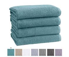 Great Bay Home Badetücher, 100% Baumwolle, schnell trocknend, strukturiert. Sehr saugfähig, Popcorn-Gewebe. Akazien-Kollektion, Baumwolle, Mineral Blue, Bath Towel (4-Pack)