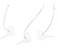 Best Season Lichterkette Bouquet String Birds, 46 LED, 5 Acryl vögel, Länge circa 1 m, Timer, Batterie Sichtkarton, warmweià 726-84