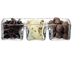 LSA International 3-Fach Servierschale 30 cm transparent