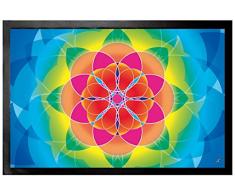 1art1 Mandalas - Blume des Lebens, Regenbogen Fußmatte Türmatte 60 x 40 cm