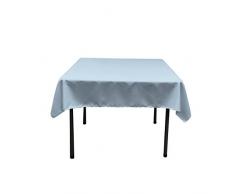 LA Linen Quadratische Tischdecke aus Polyester/Popeline, Polyester, hellblau, 132 x 132 x 0.04 cm