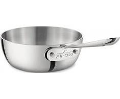 All-Clad 4211 Stainless Steel Sauteuse konisch ohne Deckel, französiche Pfanne 16,5 cm, 0,9 Liters, induktionsgeeignet, Edelstahl