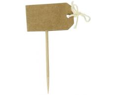 Ginger Ray Vintage Braun Kraft Schreiben Sie Ihre Eigenen Kuchen Sticks / Topper - Hochzeit Oder Party