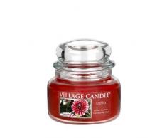 Village Candle Dahlia kleine Duftkerze im Glas, 312 g, rot, 9.5 x 9.3 cm