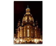 Premium Textil-Leinwand 80 x 120 cm Hoch-Format Frauenkirche Dresden | Wandbild, HD-Bild auf Keilrahmen, Fertigbild auf hochwertigem Vlies, Leinwanddruck von Anette/Thomas Jäger