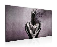 Bilder Abstrakt Mensch Wandbild Vlies - Leinwand Bild XXL Format Wandbilder Wohnzimmer Wohnung Deko Kunstdrucke Violett 1 Teilig - MADE IN GERMANY - Fertig zum Aufhängen 612312b