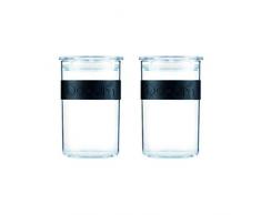 Bodum PRESSO Vorratsgläser, Plastik, Schwarz, 0.6 l