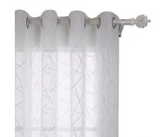 Deconovo Ösenvorhang Transparent, Stoff, Weiß, 245x140