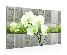 Bild Blumen Orchidee Wandbild Vlies - Leinwand Bilder XXL Format Wandbilder Wohnzimmer Wohnung Deko Kunstdrucke Grün 1 Teilig - MADE IN GERMANY - Fertig zum Aufhängen 204614b