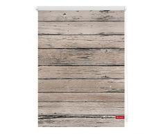 Lichtblick Rollo Klemmfix, 60 x 150 cm mit Motiv Bretter-Vintage Montage ohne Bohren, moderner Sicht-und Sonnenschutz, Motivrollo, lichtdurchlässig & Blickdicht