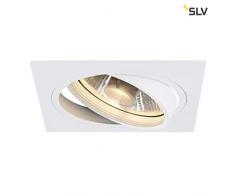 SLV LED Deckeneinbaustrahler NEW TRIA 150 I eckig, single, QPAR 111, GU10, LS, Blattfeder, matt weiß, Einbauleuchte, Deckenstrahler, dreh- und schwenkbare Deckeneinbauleuchte, Indoor