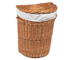 Prestige Wicker klein Geflecht Hälfte rund Wäschekorb gefüttert, Natur