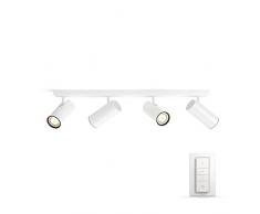 Philips Hue LED 4-er Buratto Spot inkl. Dimmschalter, dimmbar, alle Weißschattierungen, steuerbar via App, weiß, kompatibel mit Amazon Alexa (Echo, Echo Dot)