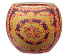 Himmlische Düfte Geschenkartikel GmbH Lotus Windlicht, Glas, bunt, 11x11x9 cm