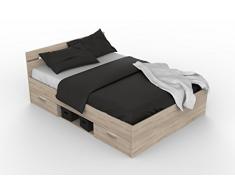 demeyere Michigan Bett, Faserplatte, Sonoma Eiche, 164.5 x 204.3 x 74.2 cm