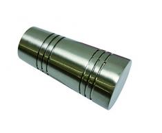 GARDINIA Endknöpfe für Gardinenstangen, 2 x Endstück Apollo, Serie Chicago, Metall, Edelstahl-Optik, Durchmesser 20 mm