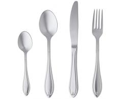 AmazonBasics - 24-teiliges Besteck-Set, Silberfarben - für 6 Personen [klassischer Stil]