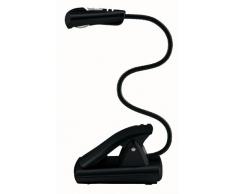 Wedo 2542001 Mobile Leselampe und Notenpultleuchte (mit 2 LEDs und Clip) schwarz