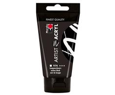Marabu 12200002974 - Artist Acryl lampen schwarz 75 ml, feine Acrylfarbe in Künstlerqualität, auf Wasserbasis, pastose Konsistenz, hoch pigmentiert, sehr gute Brillanz und Deckkraft