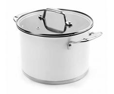 LACOR 43116 Fleischtopf 16 cm mit Glasdeckel, weiß