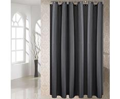 Yuunity Duschvorhang mit Rüschen, Polyester, schimmelresistent, antibakteriell, ungiftig, waschbar, Weiß, Polyester Textil, grau, Dark Grey 72x80