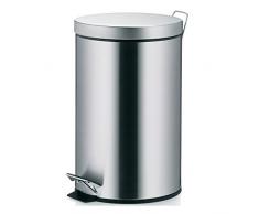 Kela 10925 Treteimer mit Verschlussdämpfung, Pedalbedienung, 12 L, Edelstahl, Nila, Edelstahl glänzend