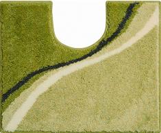 Grund Badteppich 100% Polyacryl, ultra soft, rutschfest, ÖKO-TEX-zertifiziert, 5 Jahre Garantie, LUCA, WC-Vorlage m.A. 50x60 cm, grün