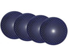 Ritzenhoff & Breker Speiseteller-Set Royal Reiko, 4-teilig, 26,5 cm Durchmesser, Porzellangeschirr, Blau-Weiß