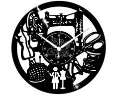 Instant Karma Clocks Wanduhr aus Vinyl für Wand Schallplatten LP 33 Umdrehungen Geschenkidee Vintage Handmade Instant Karma-Maschine Sewing Nähen Frauen ruhig