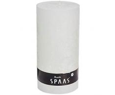 Spaas Rustikale Stumpenkerze ohne Duft, Paraffinwachs weiß, D 100 mm x H 200 mm