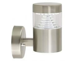 Brilliant G43481/82 Avon LED Außenwandleuchte, stehend, 1-flammig, 6 W, 180 lm, 6500 K, Edelstahl/Kunststoff, IP44, spritzwassergeschützt, kaltweiß