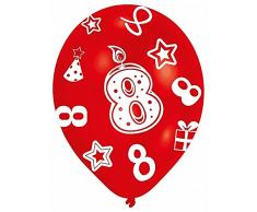Amscan 27.5 cm 8. Geburtstag, 6 Luftballons