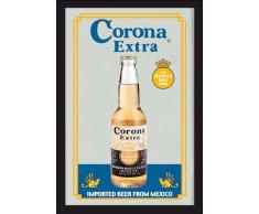 empireposter - Beer - Corona - GröÃe (cm), ca. 20x30 - Bedruckter Spiegel, NEU - Beschreibung: - Bedruckter Wandspiegel mit schwarzem Kunststoffrahmen in Holzoptik -