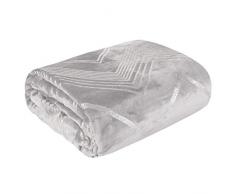 Eurofirany Decke Wohndecke Schimmernd Glänzend Zick Zack Muster Tagesdecke Kuscheldecke Couchdecke Sofadecke Überwurf Bettüberwurf Schlafzimmer Wohnzimmer Kuschelig, Silber, 150x200cm