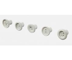 PUHLMANN Wandhaken Garderobenhaken Knöpfe Knopfform 5er Set weià Button-up