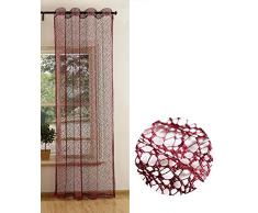 Gardine Netz Struktur mit Ãsen einfarbig transparent Deko Vorhang Netzvorhang 1 StÃ¼ck 245x140 Bordeaux, 203522