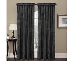 Comforhome Wohnzimmer Luxus Samt in Farbe Fenster Vorhang Rod Pocket Drapes (1 Paneel) Super Weich 52*95 Anthrazit
